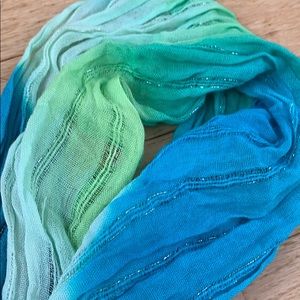 Children’s Place Scarf, Blue Green Ombre Scarf with Fringe